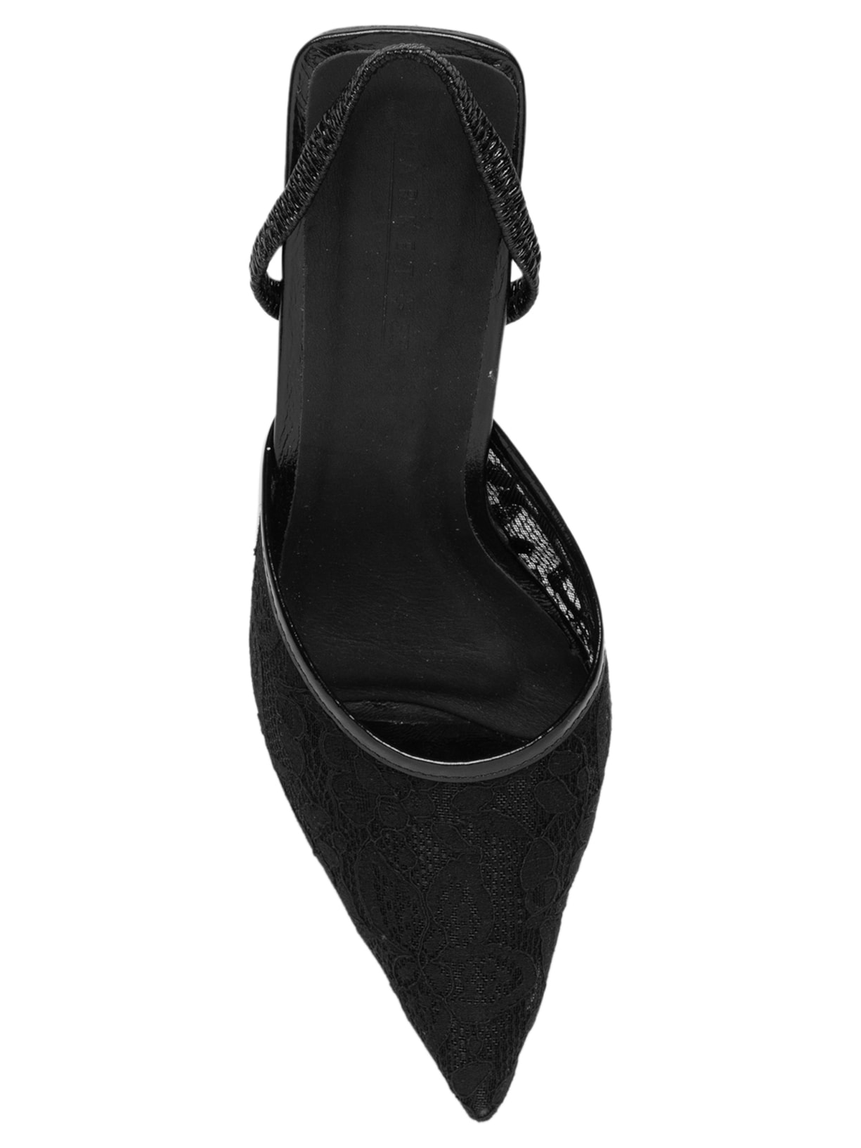 Scarpin Feminino em Couro e Renda Preto Market 33