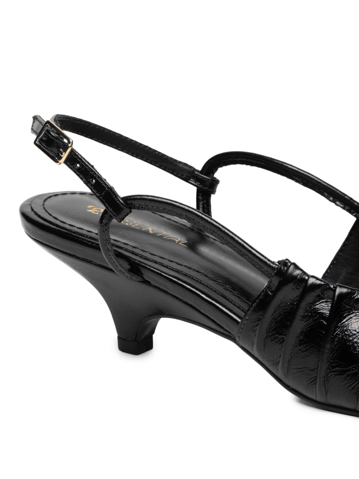 Scarpin Feminino Salto Fino Em Couro Preto '2Essential