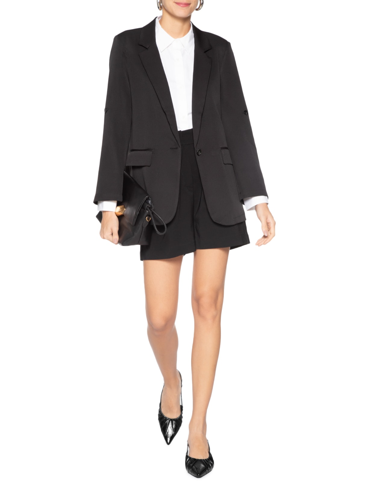 Scarpin Feminino Salto Fino Em Couro Preto '2Essential