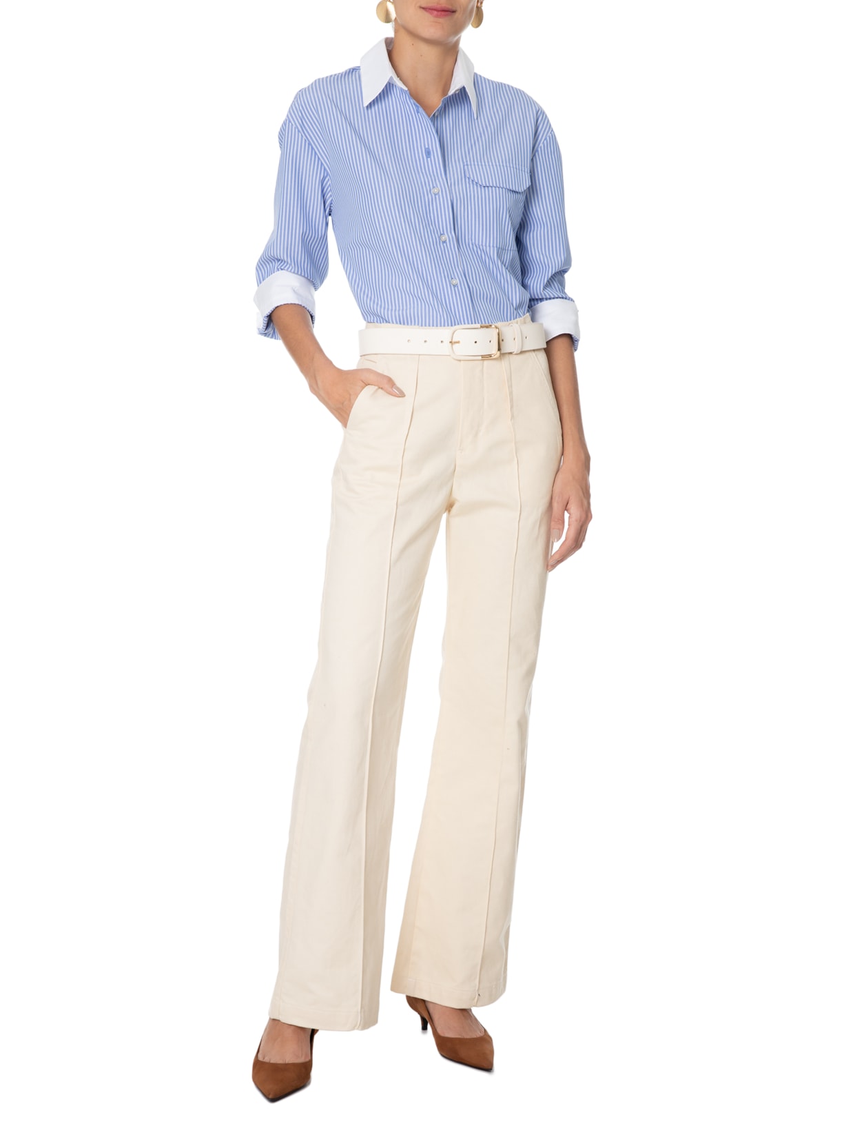 Scarpin Laura Mid Camurça Marrom  Schutz