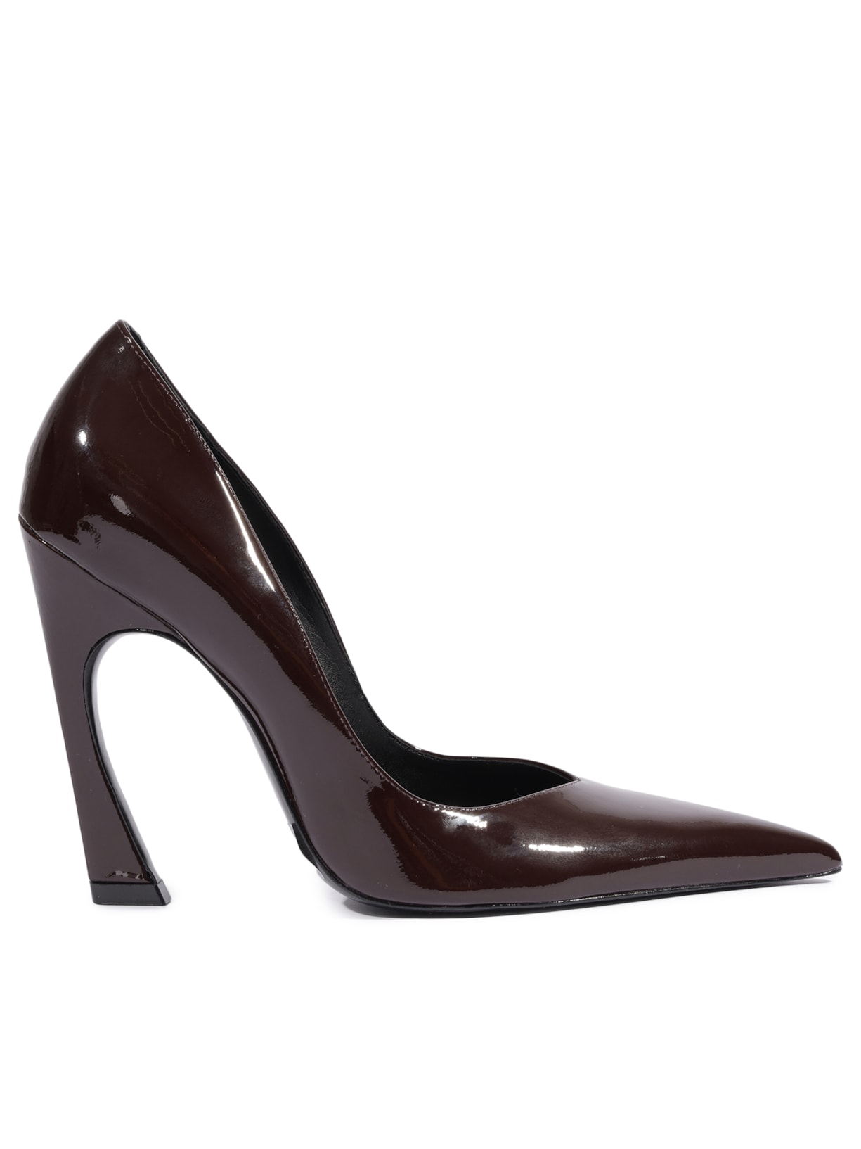 Scarpin Lexi Couro Verniz Marrom Schutz