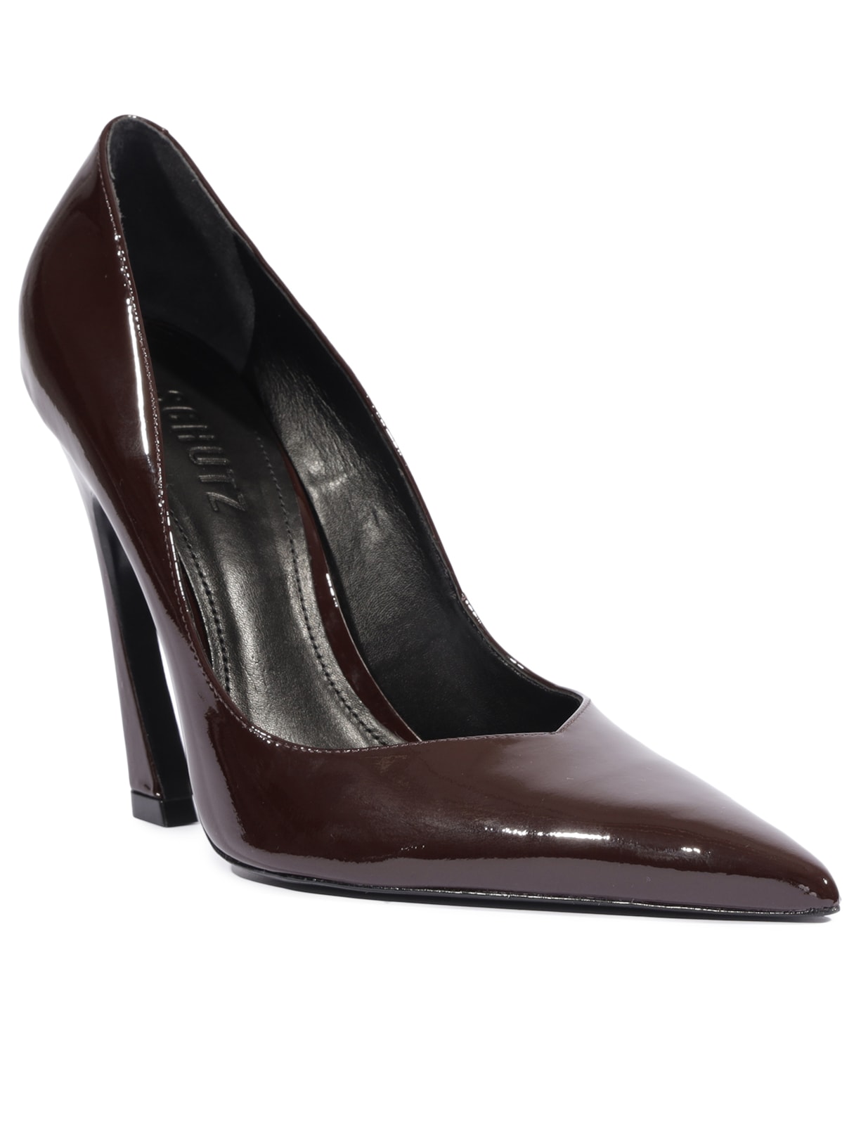 Scarpin Lexi Couro Verniz Marrom Schutz