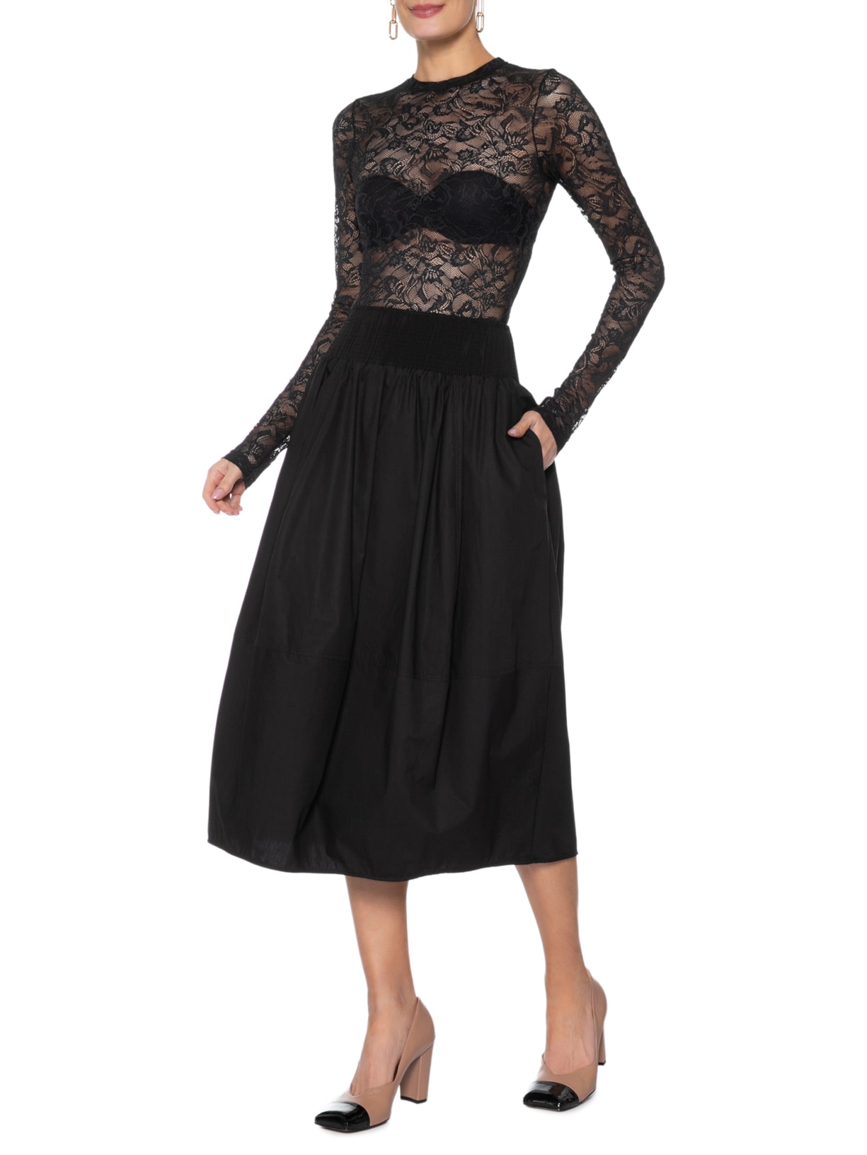 Scarpin Margot Salto Bloco Bege Arezzo