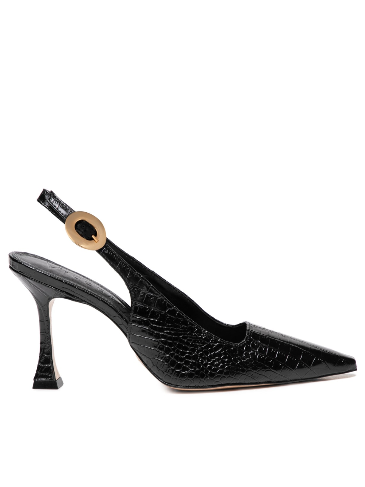 Scarpin Matte Crocodylus Slingback - Preto