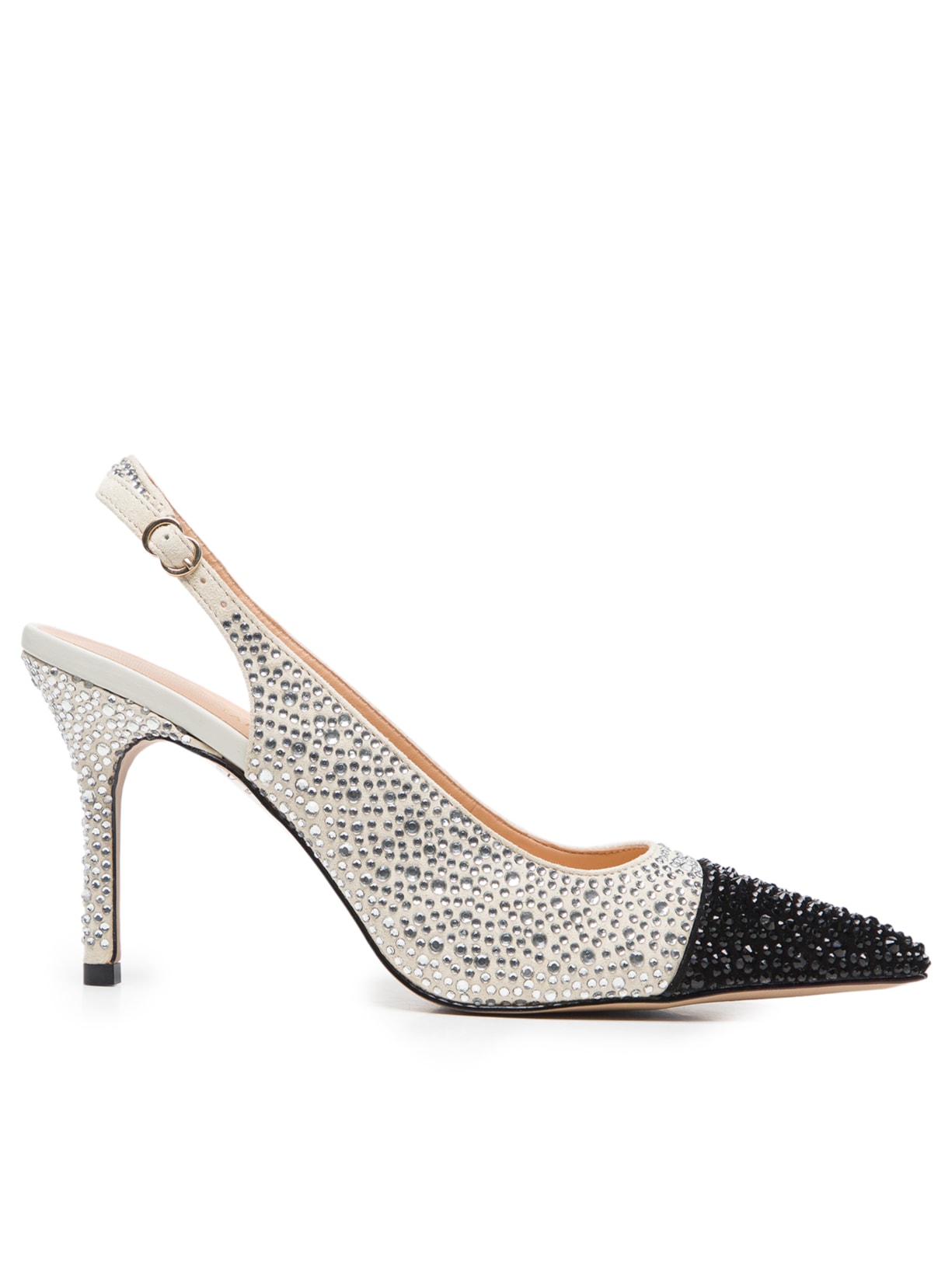 Scarpin Salto Alto Manta De Cristais - Branco