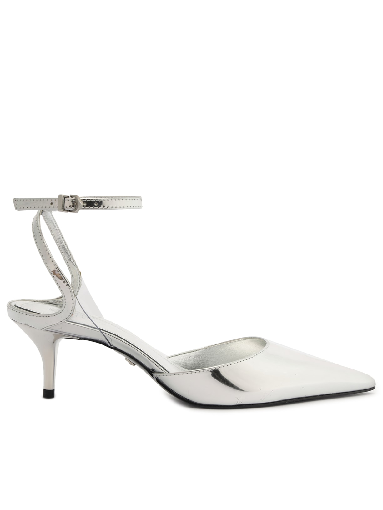 Scarpin Salto Baixo Skye Couro - Prata