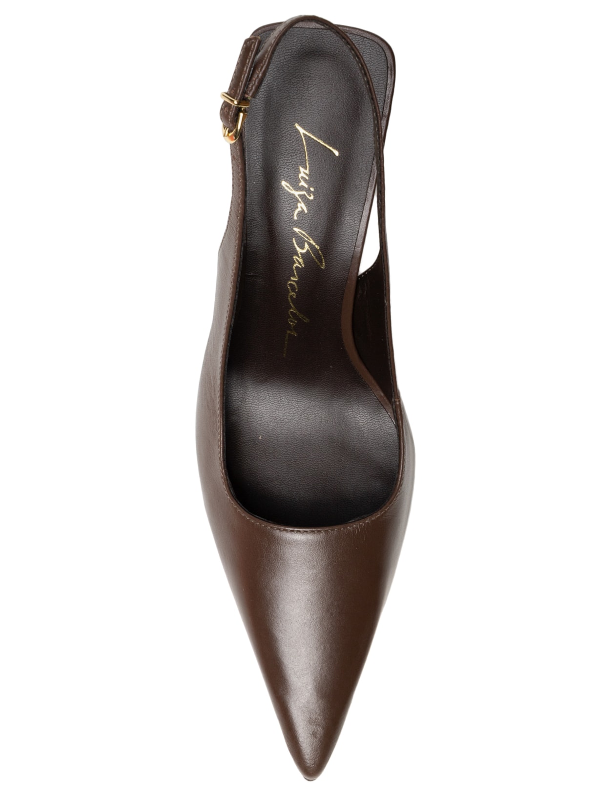 Scarpin Salto Fino Grease Marrom Luiza Barcelos