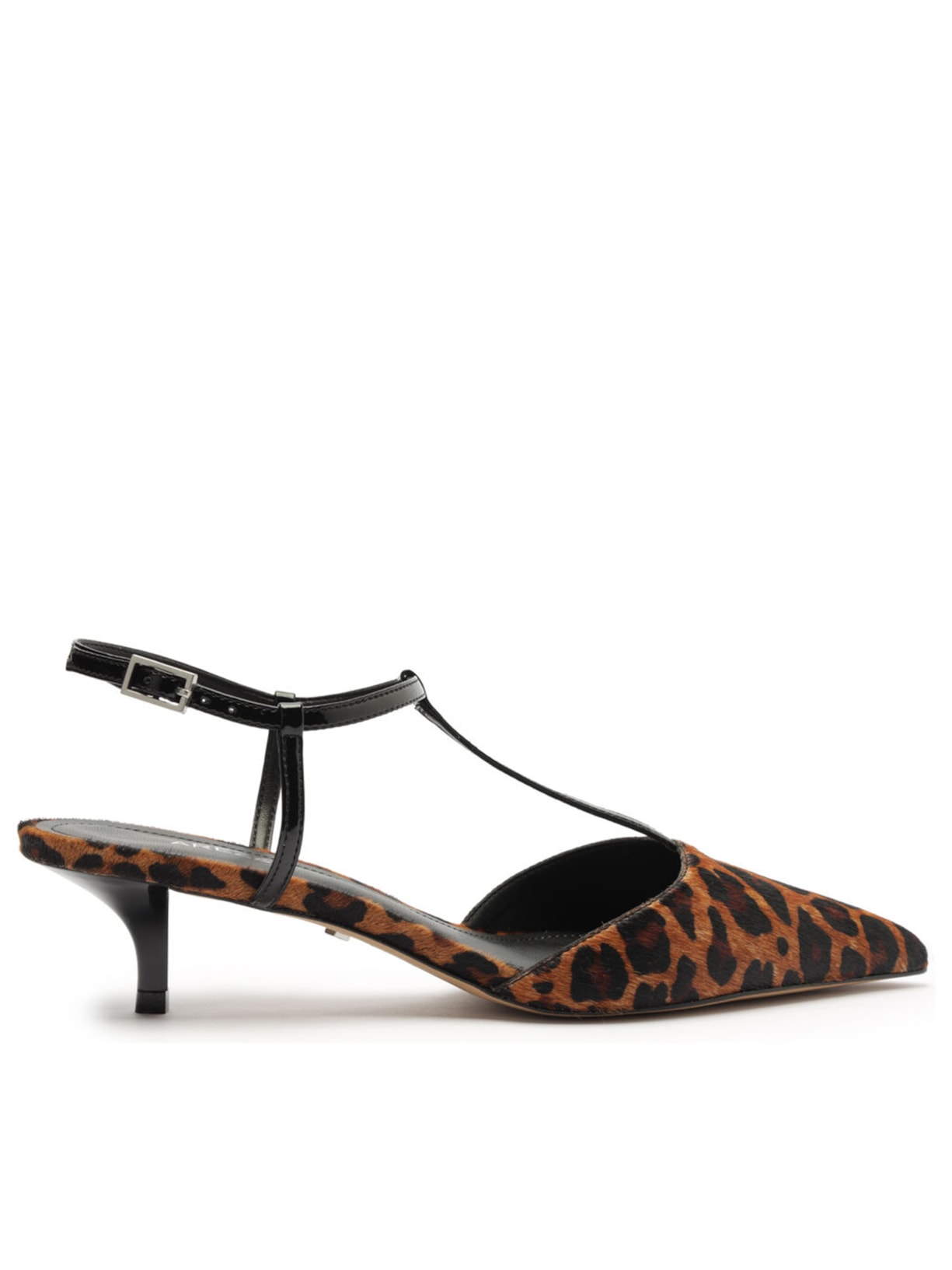 Scarpin Salto Kitten Aberto Tiras - Animal Print