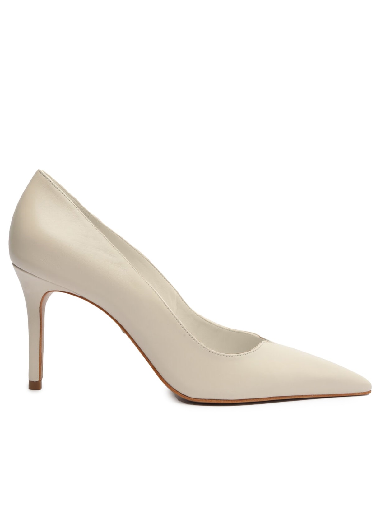 Scarpin Salto Médio Inês Couro - Off White