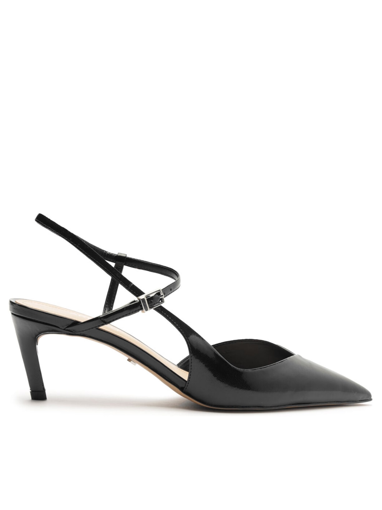 Scarpin Salto Médio Slingback Cruzado - Preto