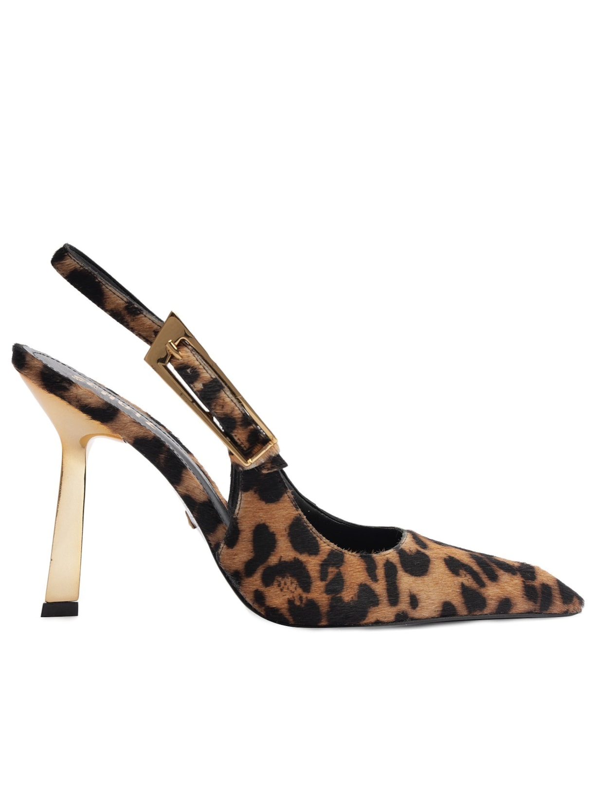 Scarpin Slingback Couro - Animal Print