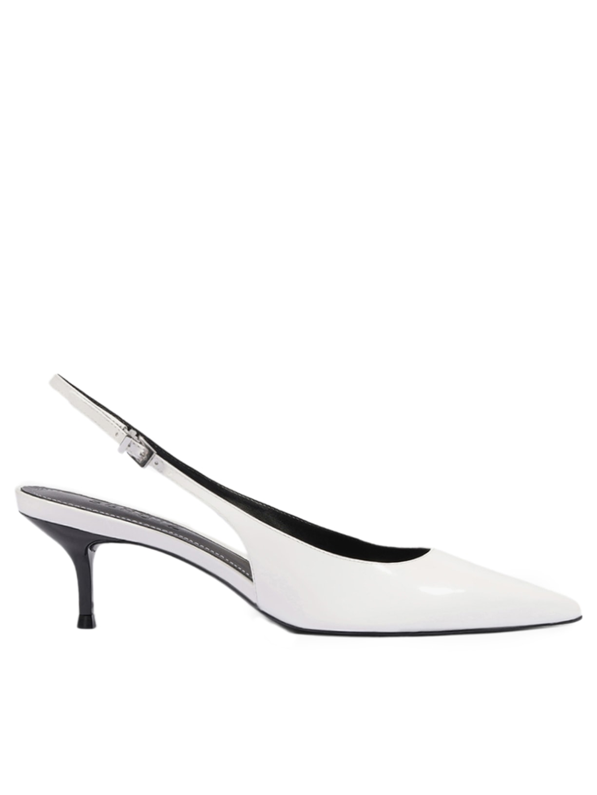 Scarpin Slingback Couro Branco Schutz