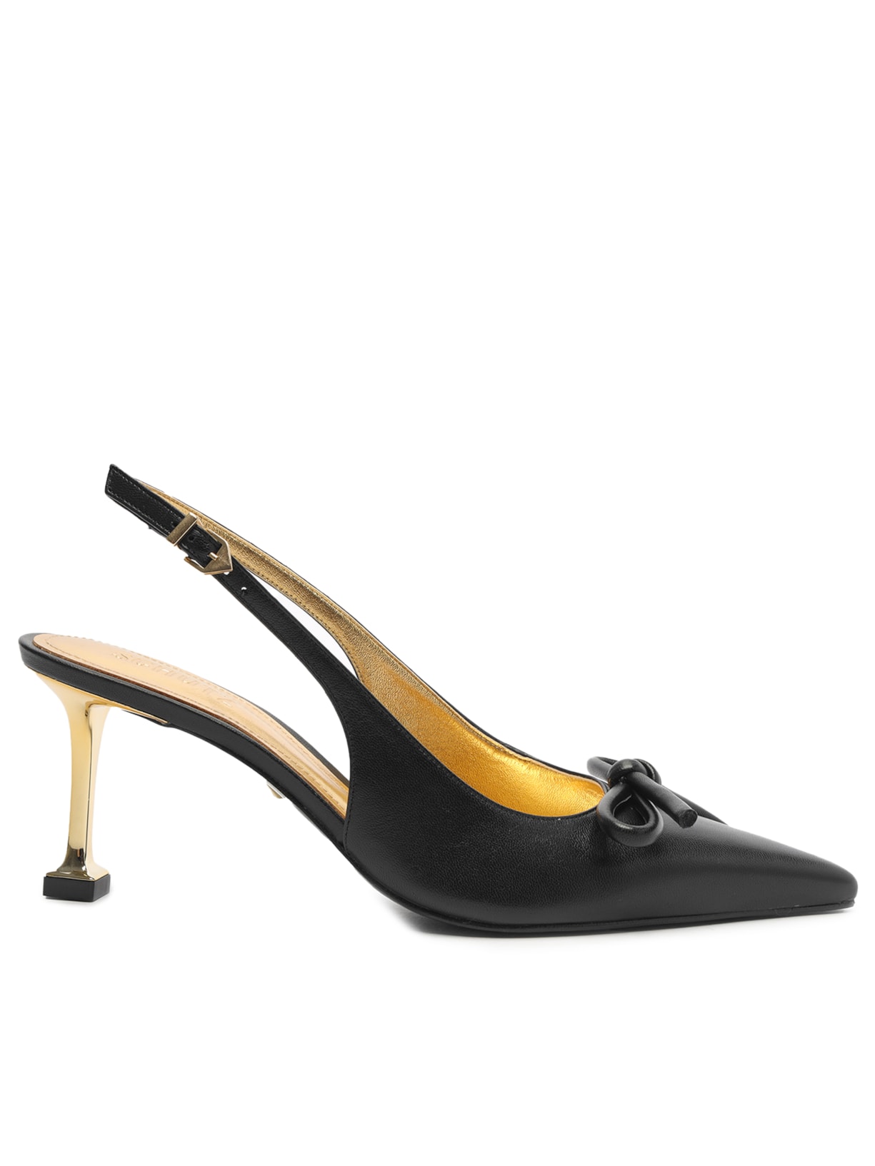 Scarpin Slingback Couro - Preto