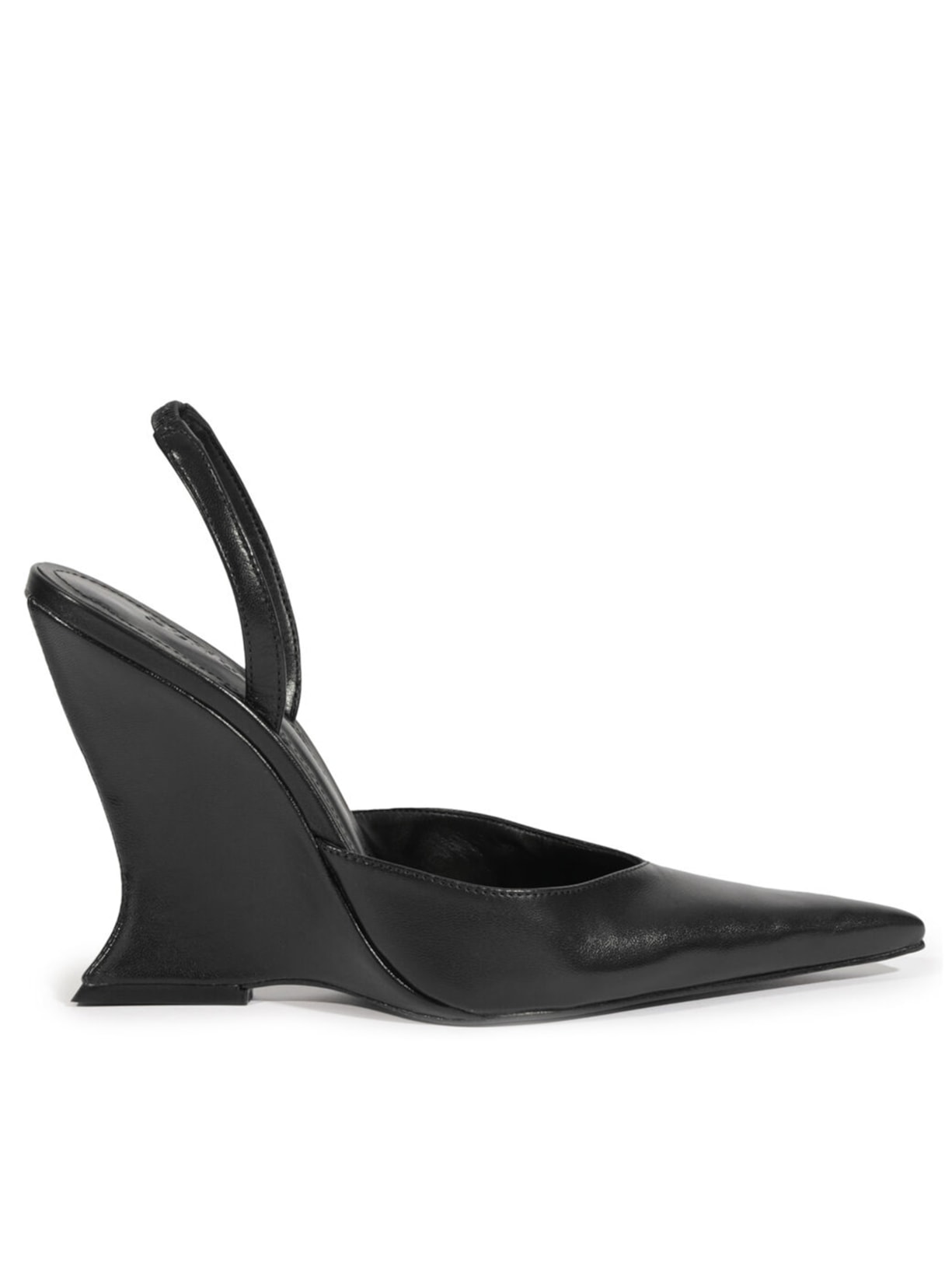 Scarpin Slingback Couro - Preto