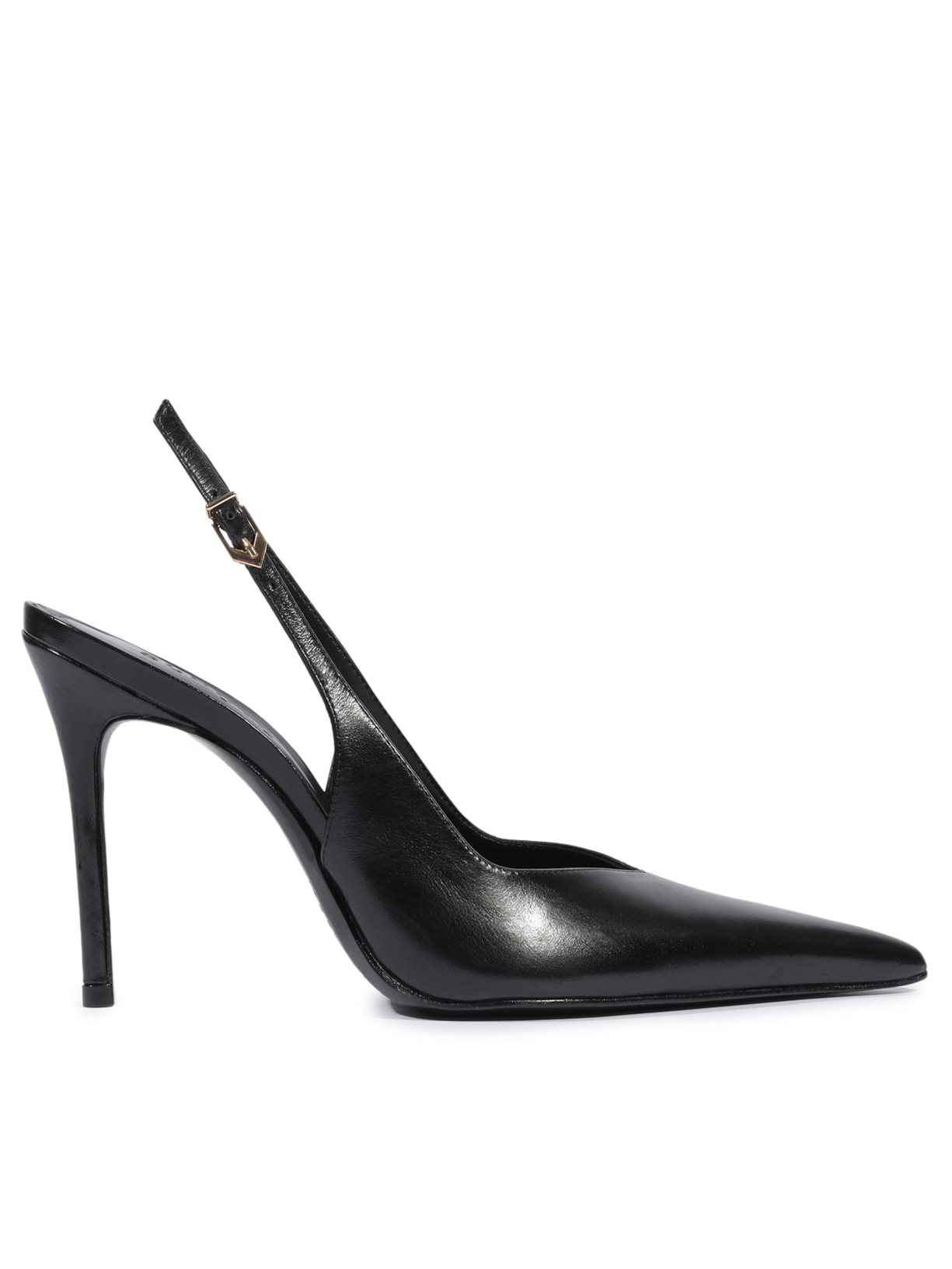 Scarpin Slingback Couro - Preto