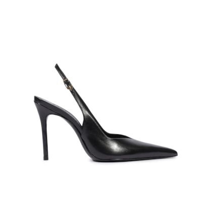Scarpin Slingback Couro - Preto