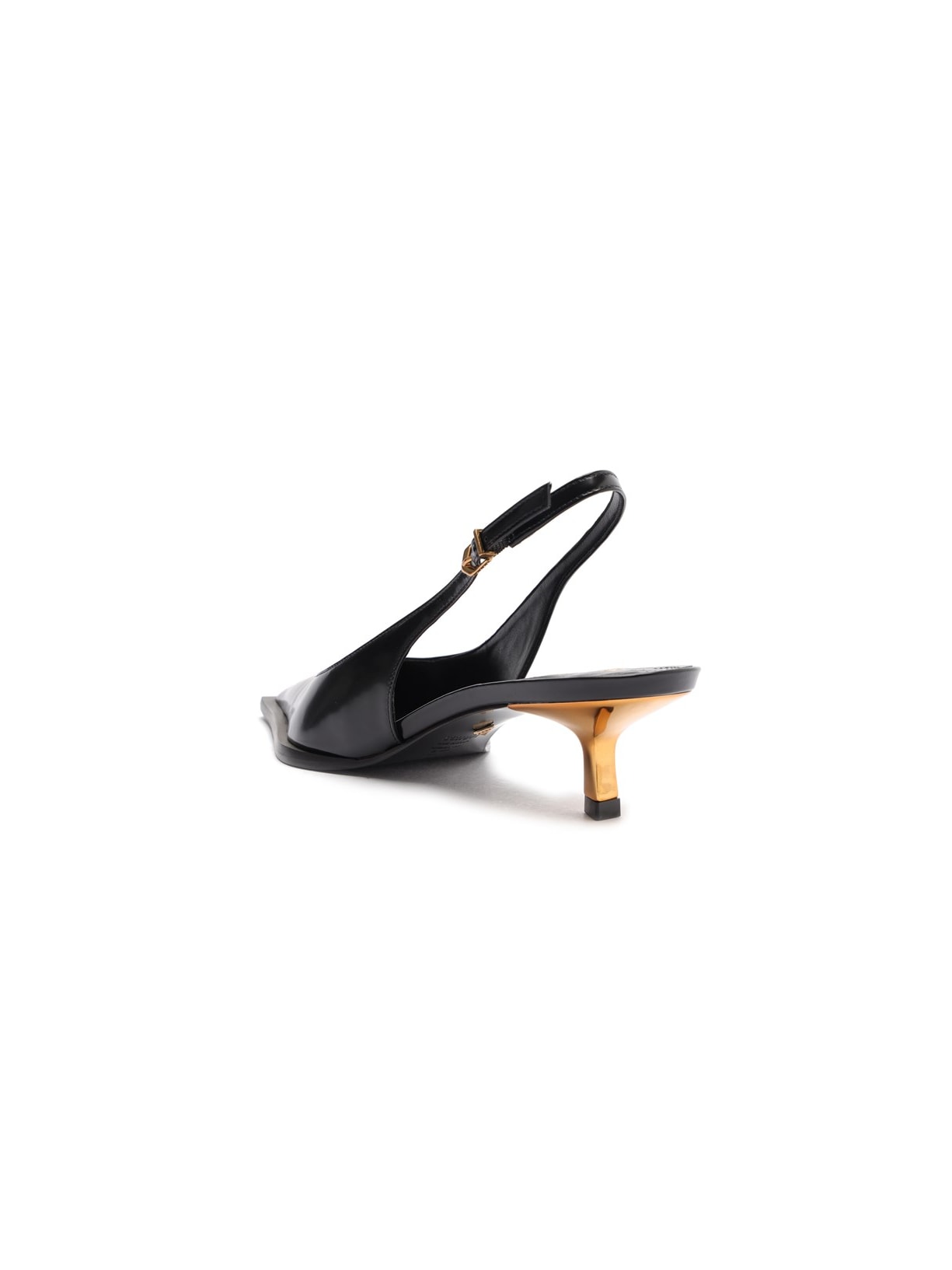 Scarpin Slingback Couro Salto Baixo Preto Schutz