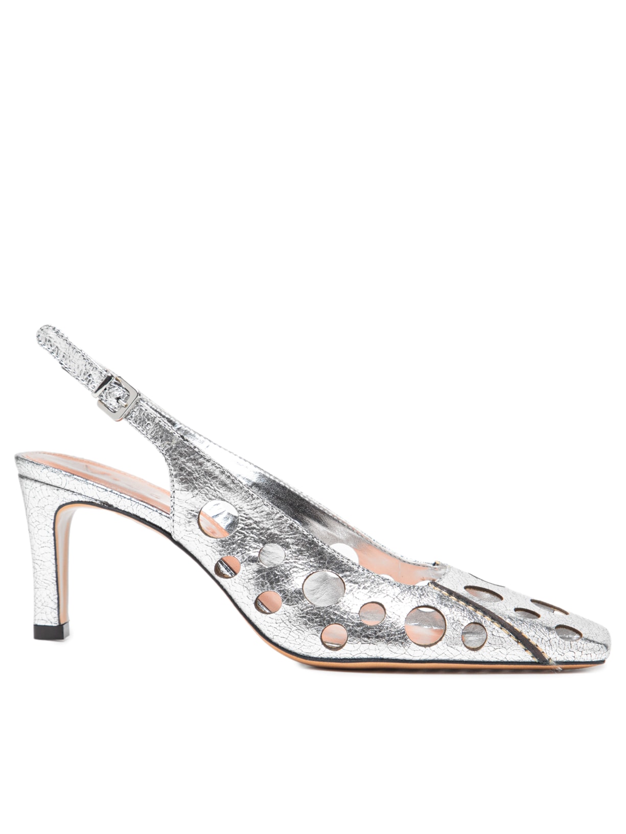 Scarpin Slingback Craquelet Star - Prata