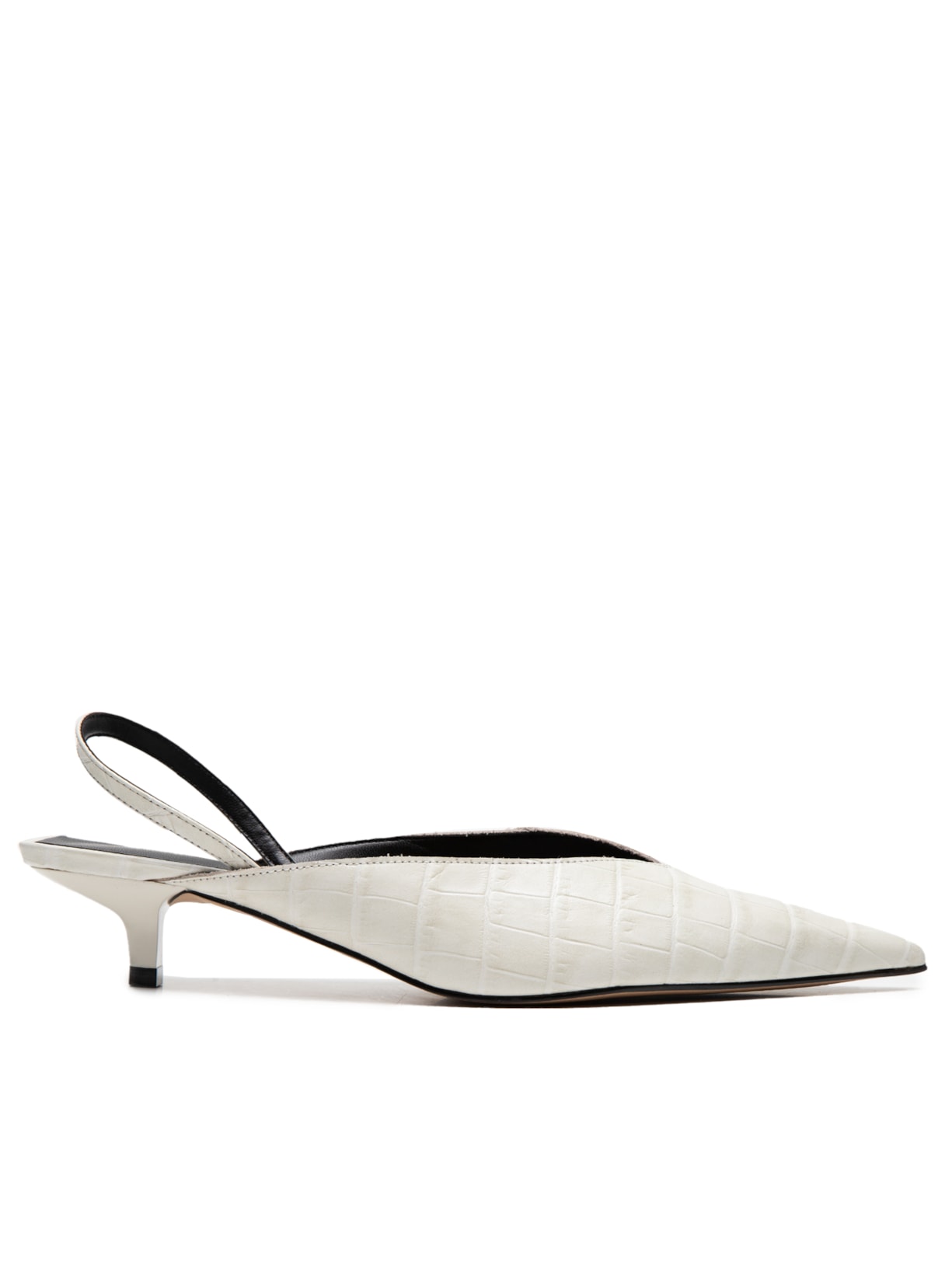 Scarpin Slingback Croco Cairo - Branco