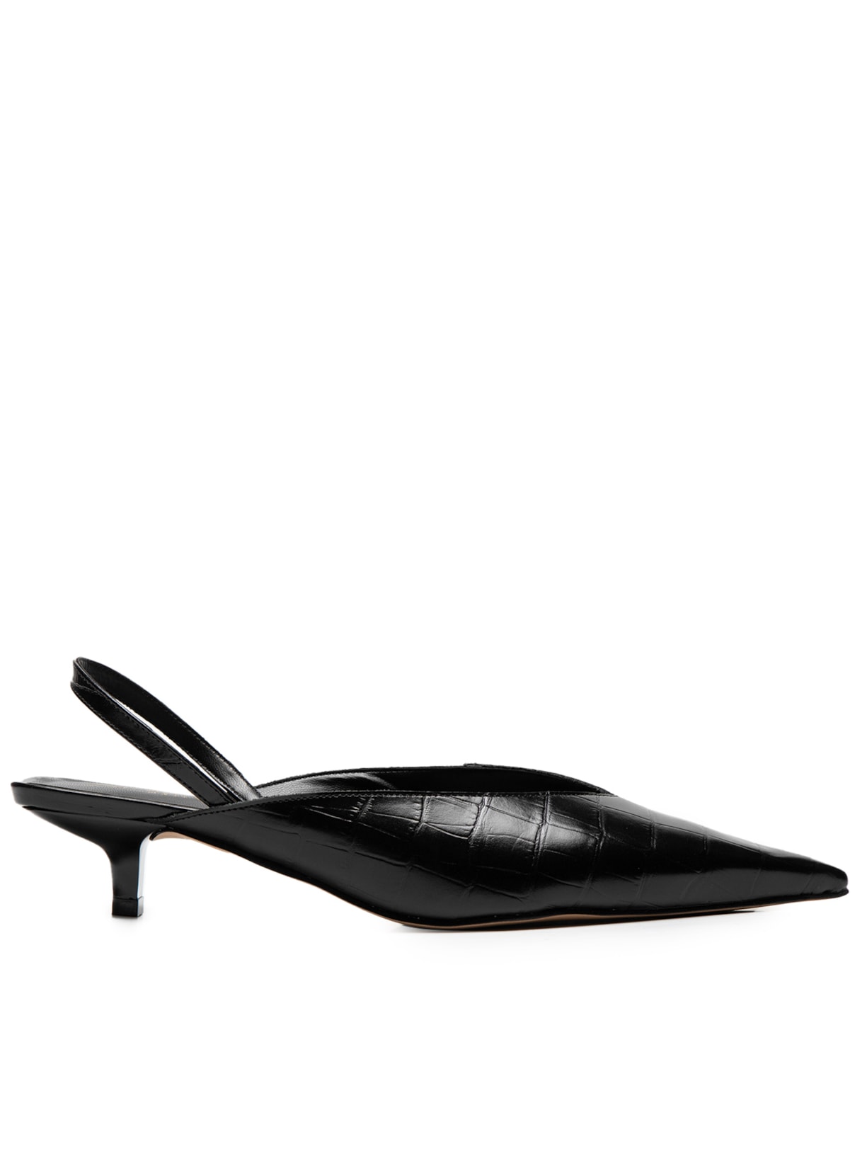 Scarpin Slingback Croco Cairo - Preto