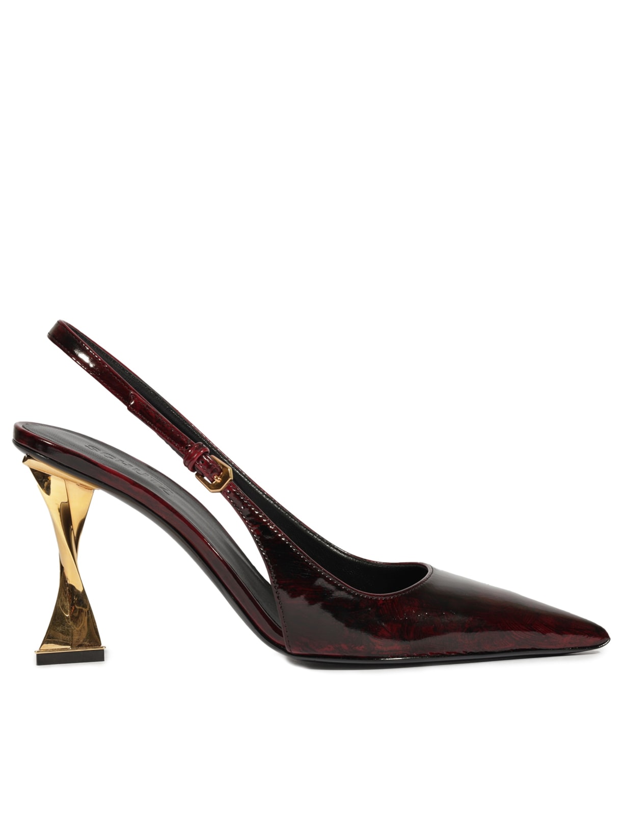 Scarpin Slingback Elisha Pump Couro - Vinho