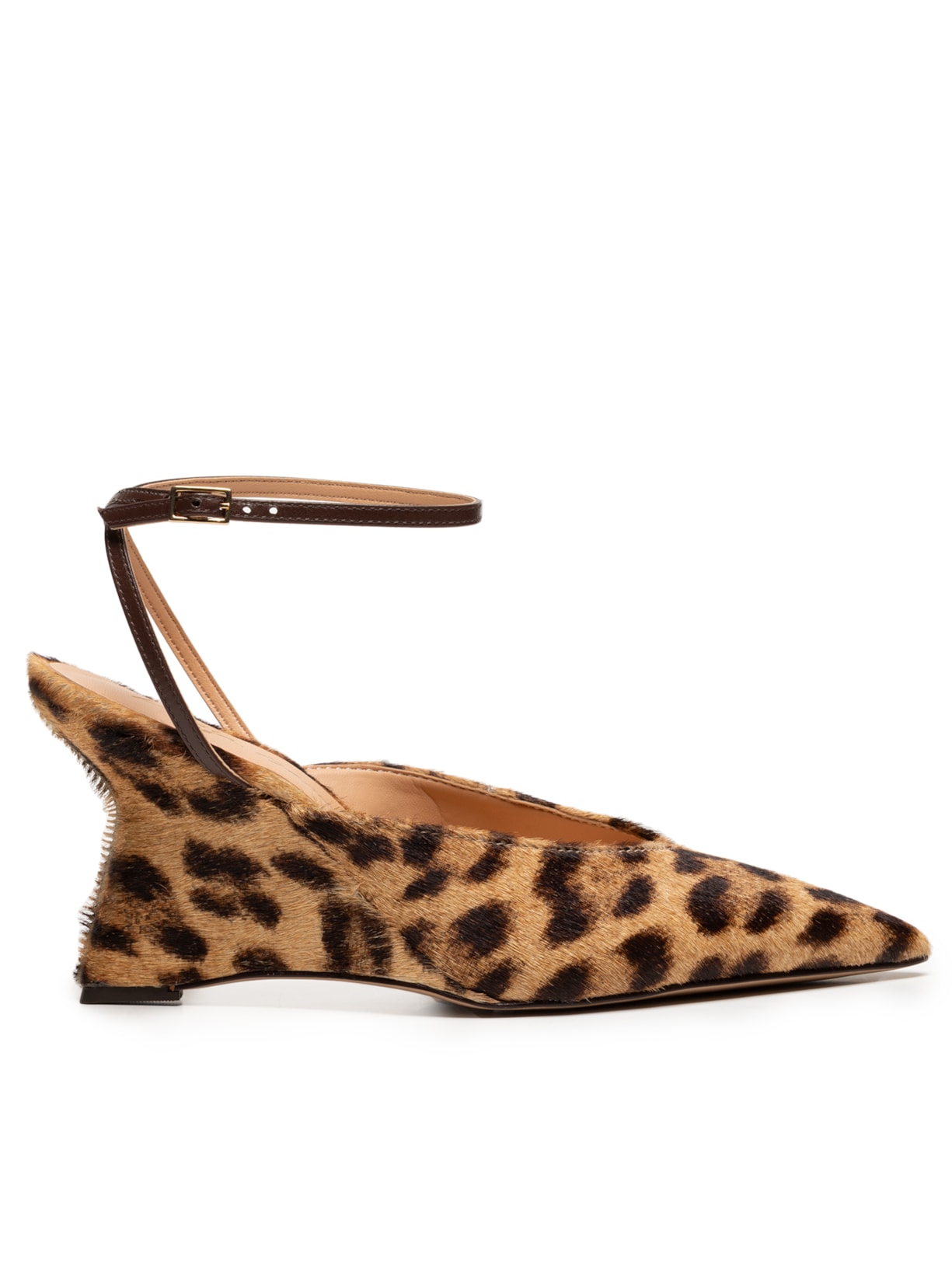 Scarpin Slingback em Couro Guepardo e Salto Anabela - Animal Print