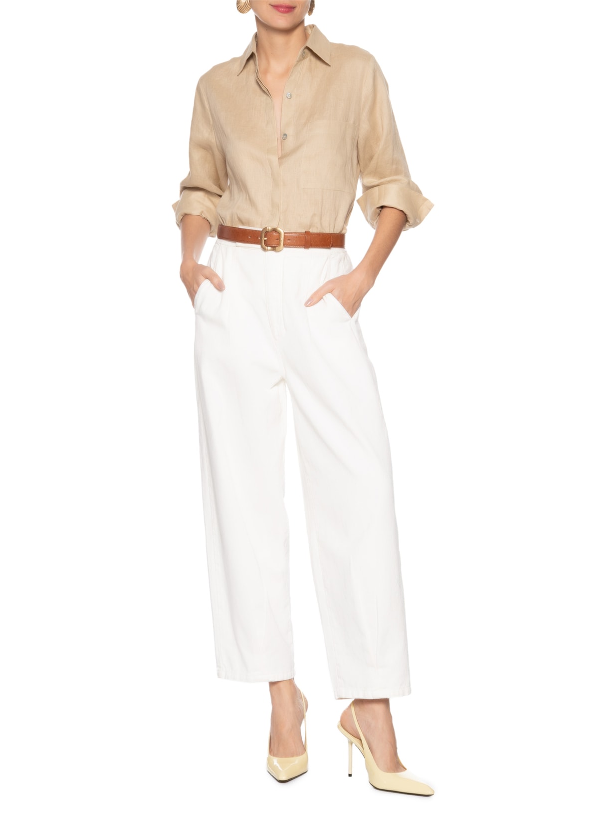 Scarpin Slingback Leona Couro Branco Schutz