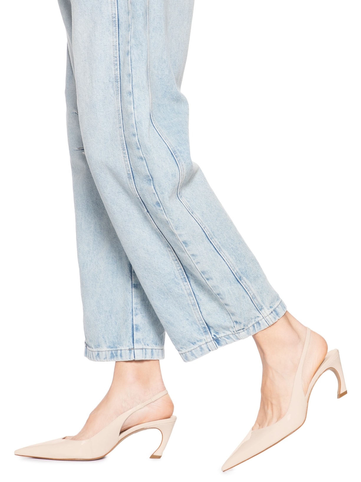 Scarpin Slingback Lexi Mid Verniz Bege Schutz