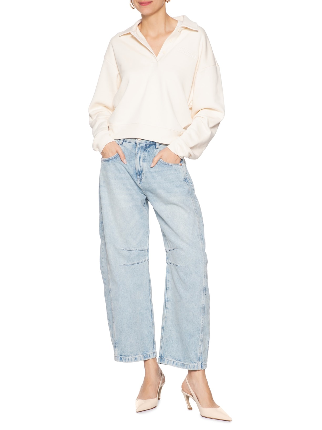 Scarpin Slingback Lexi Mid Verniz Bege Schutz