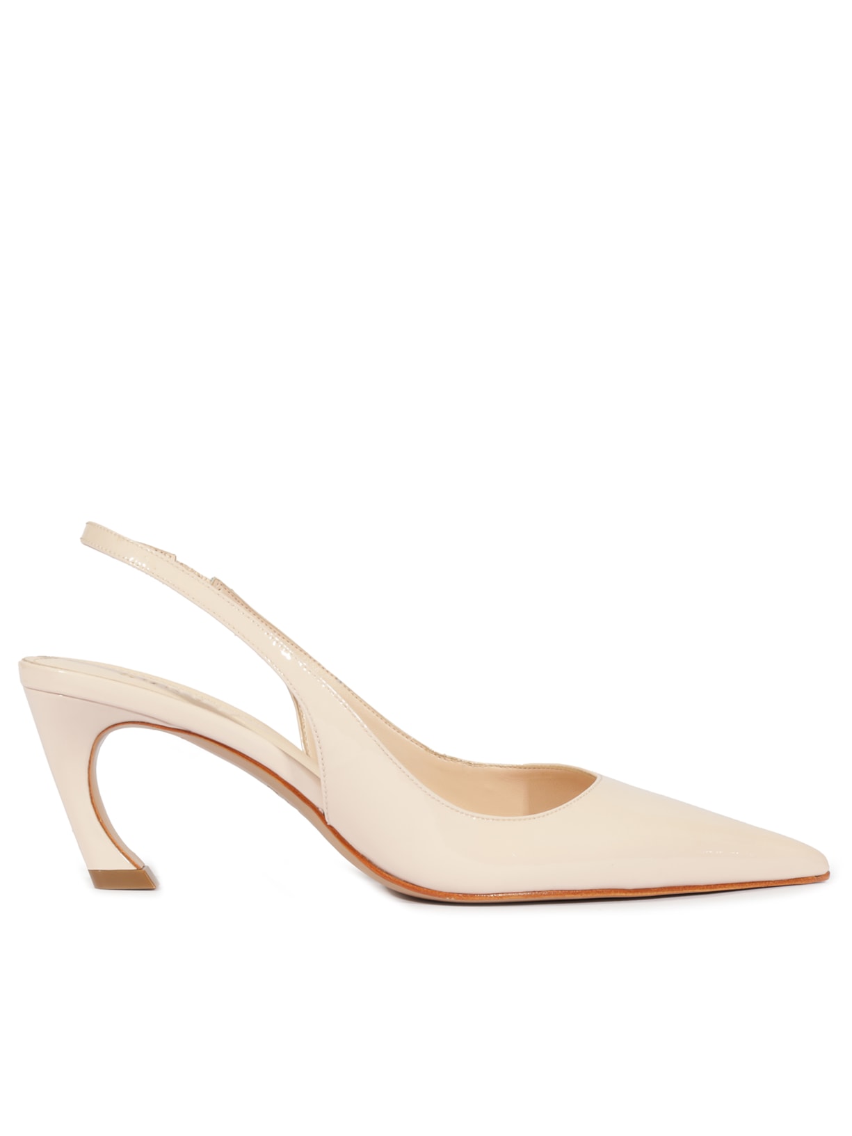 Scarpin Slingback Lexi Mid Verniz Branco Schutz