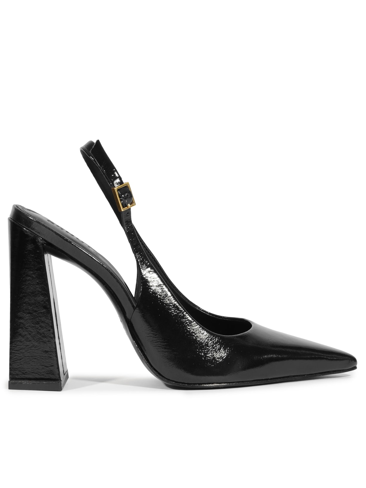 Scarpin Slingback Rhonda Couro - Preto