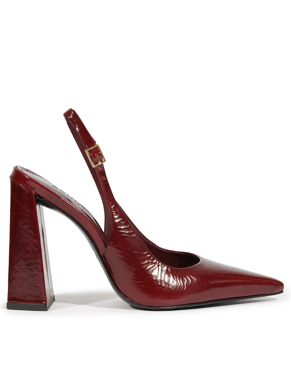 Scarpin Slingback Rhonda Couro - Vinho