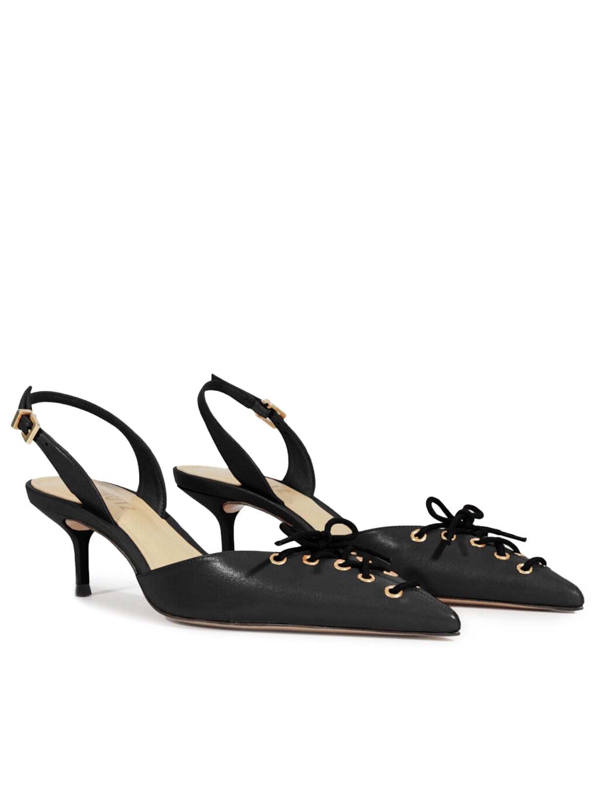 Scarpin Slingback Sabrine Mid Couro Preto Schutz