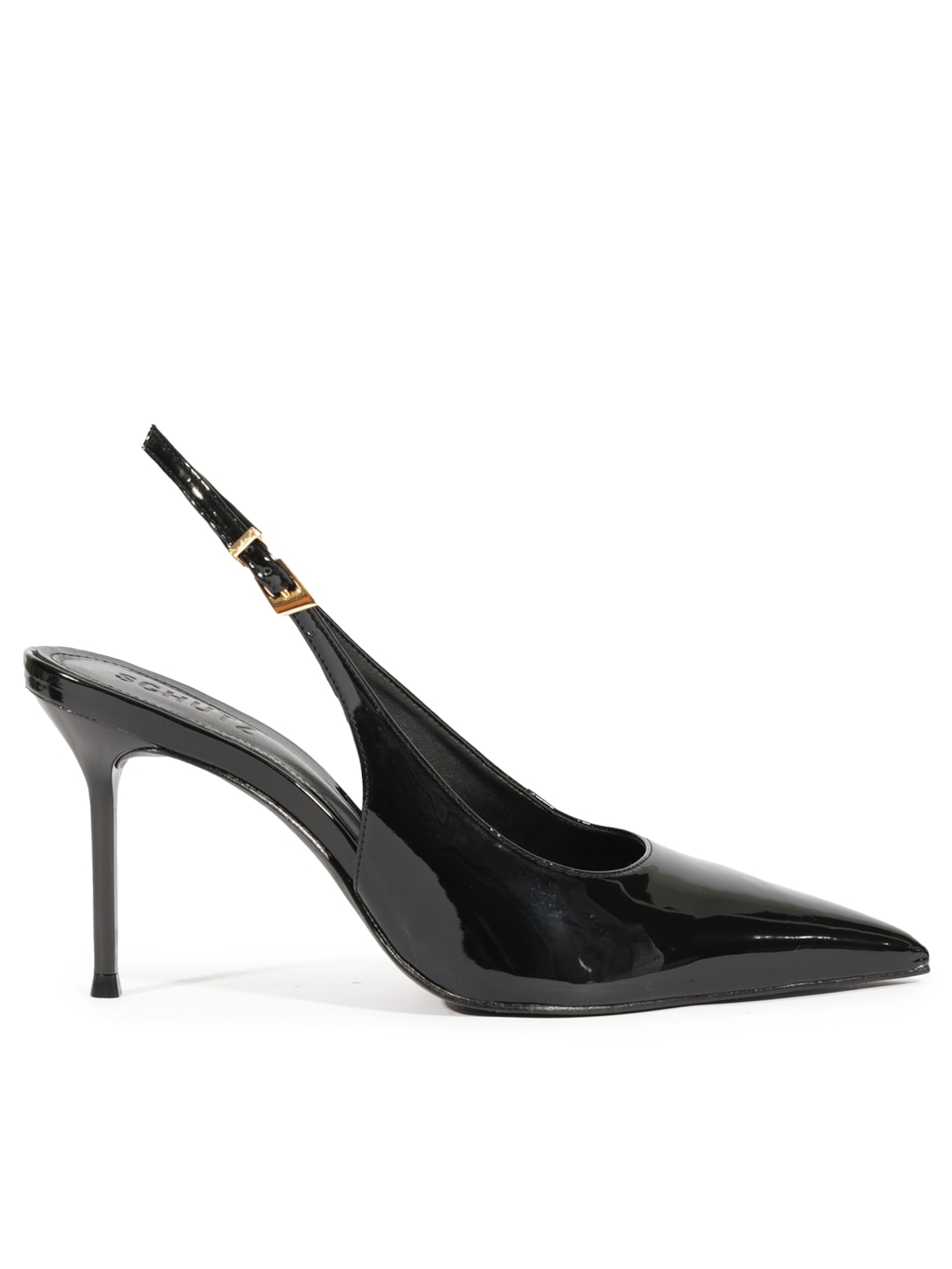 Scarpin Slingback Salto Alto Fino - Preto