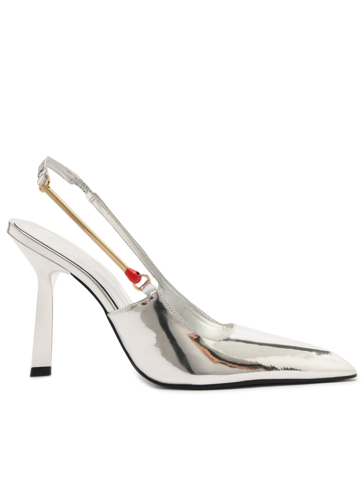 Scarpin Slingback Salto Alto Verniz - Prata