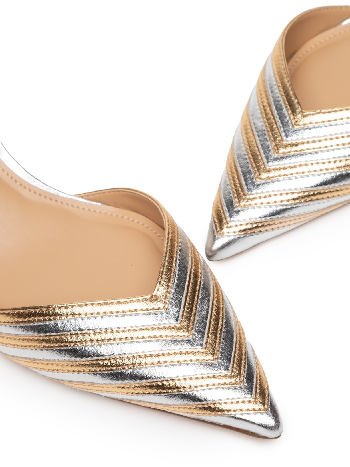 Scarpin Slingback Salto Fino Prateado Arezzo