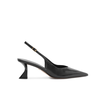 Scarpin Slingback Salto Geométrico – Preto