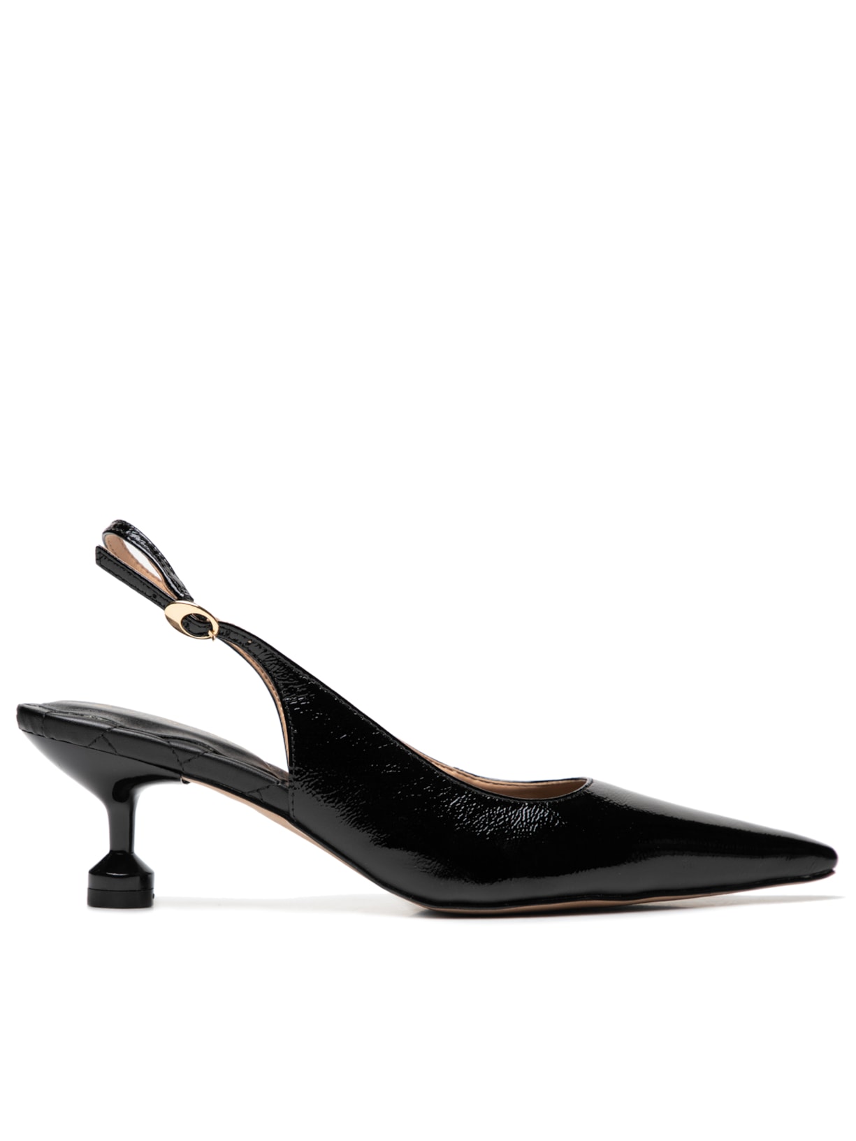 Scarpin Slingback Salto médio Verniz - Preto