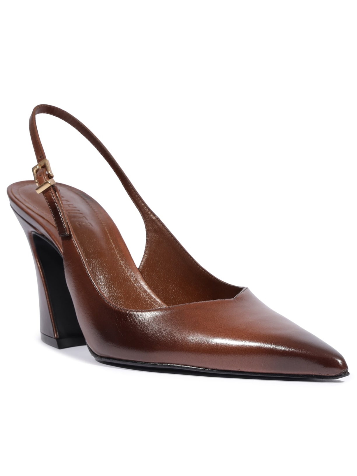 Scarpin Slingback Siena Couro Marrom Schutz
