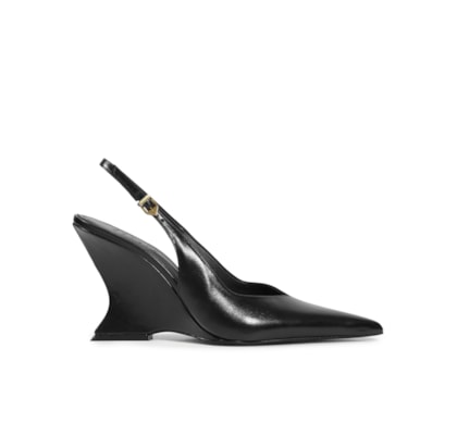 Scarpin Slingback Siena Couro - Preto