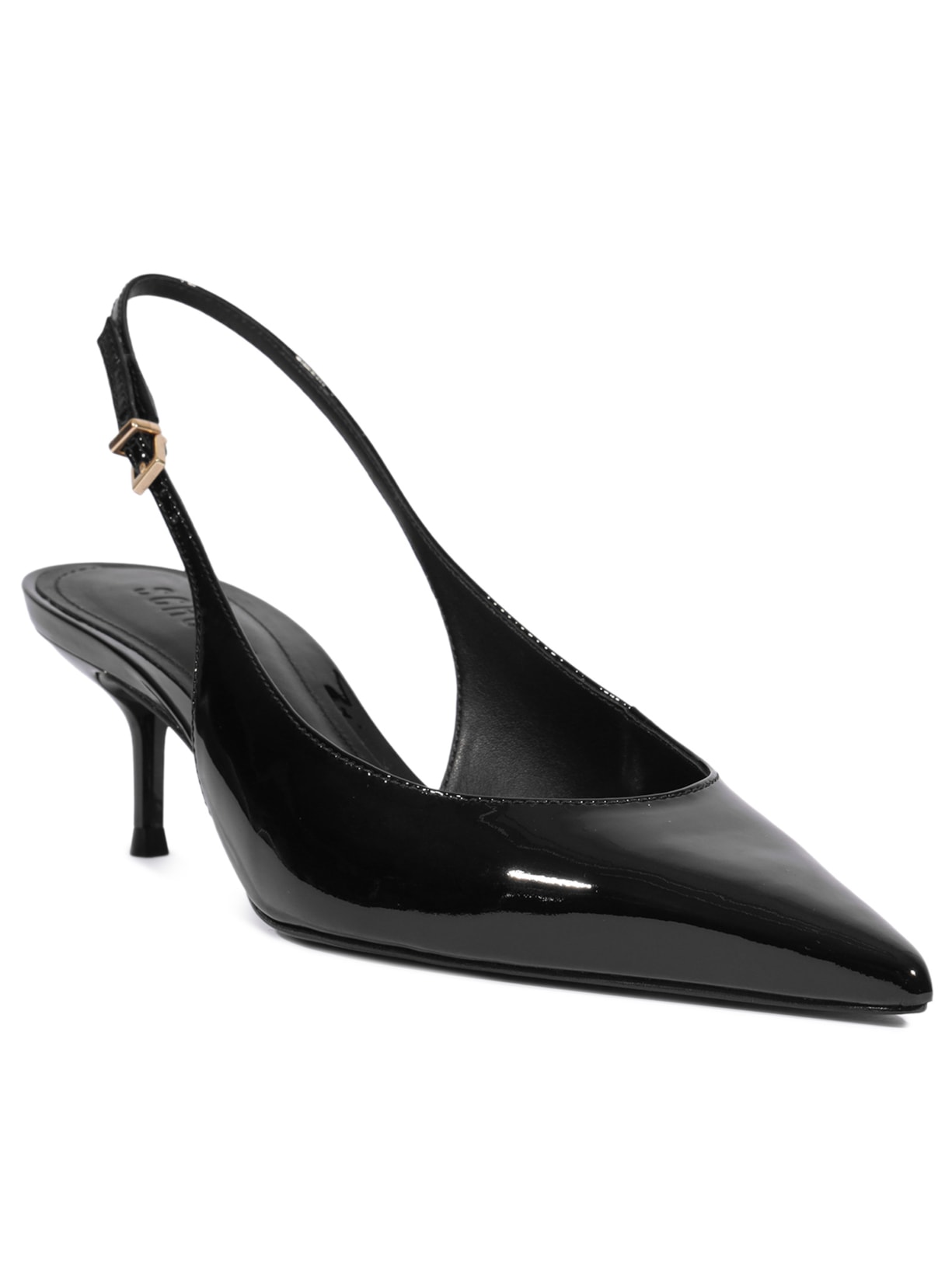 Scarpin Slingback Verniz Couro Preto Schutz