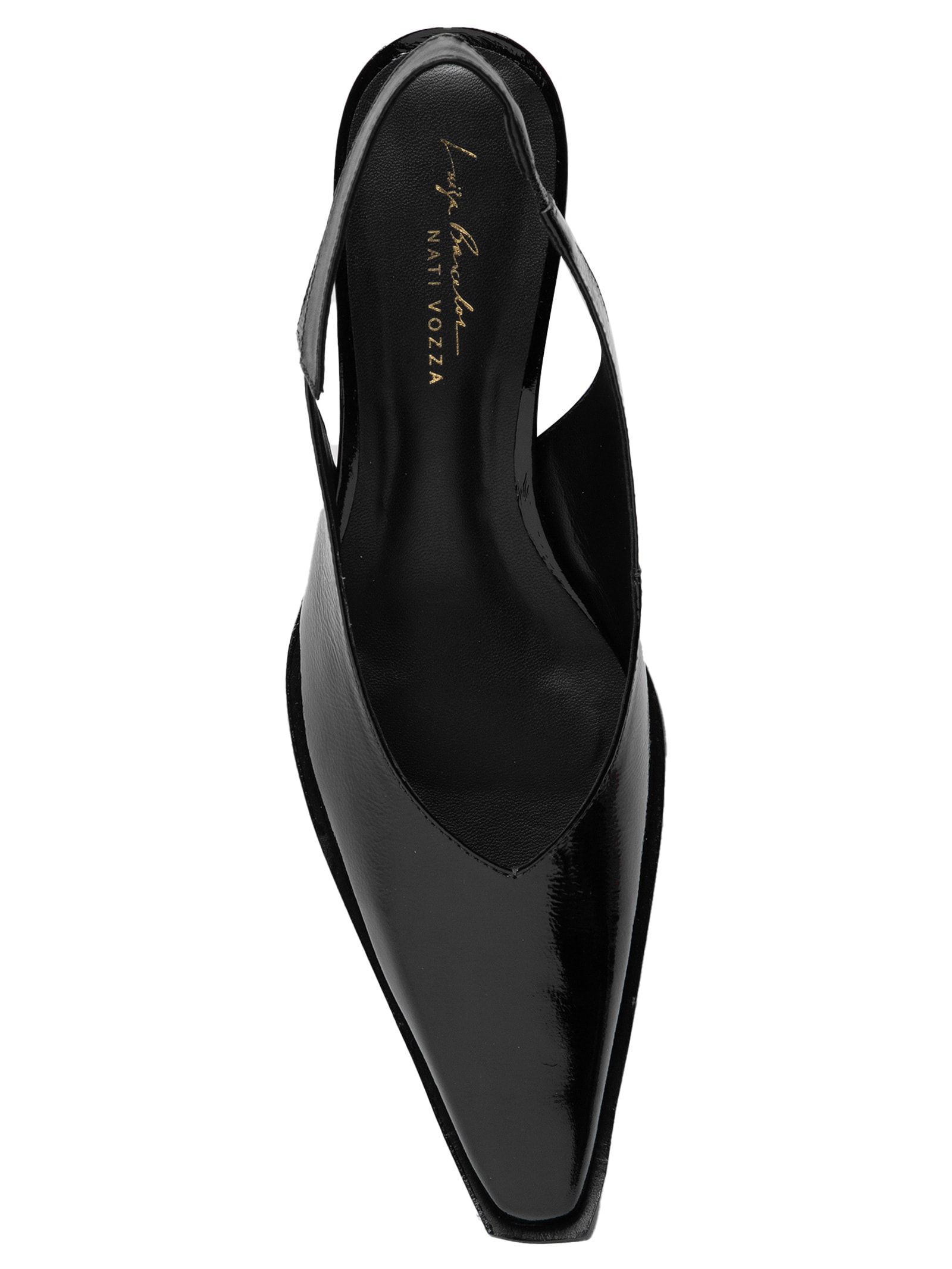 Luiza Barcelos + Nati Vozza - Scarpin Slingback Verniz Show - Preto