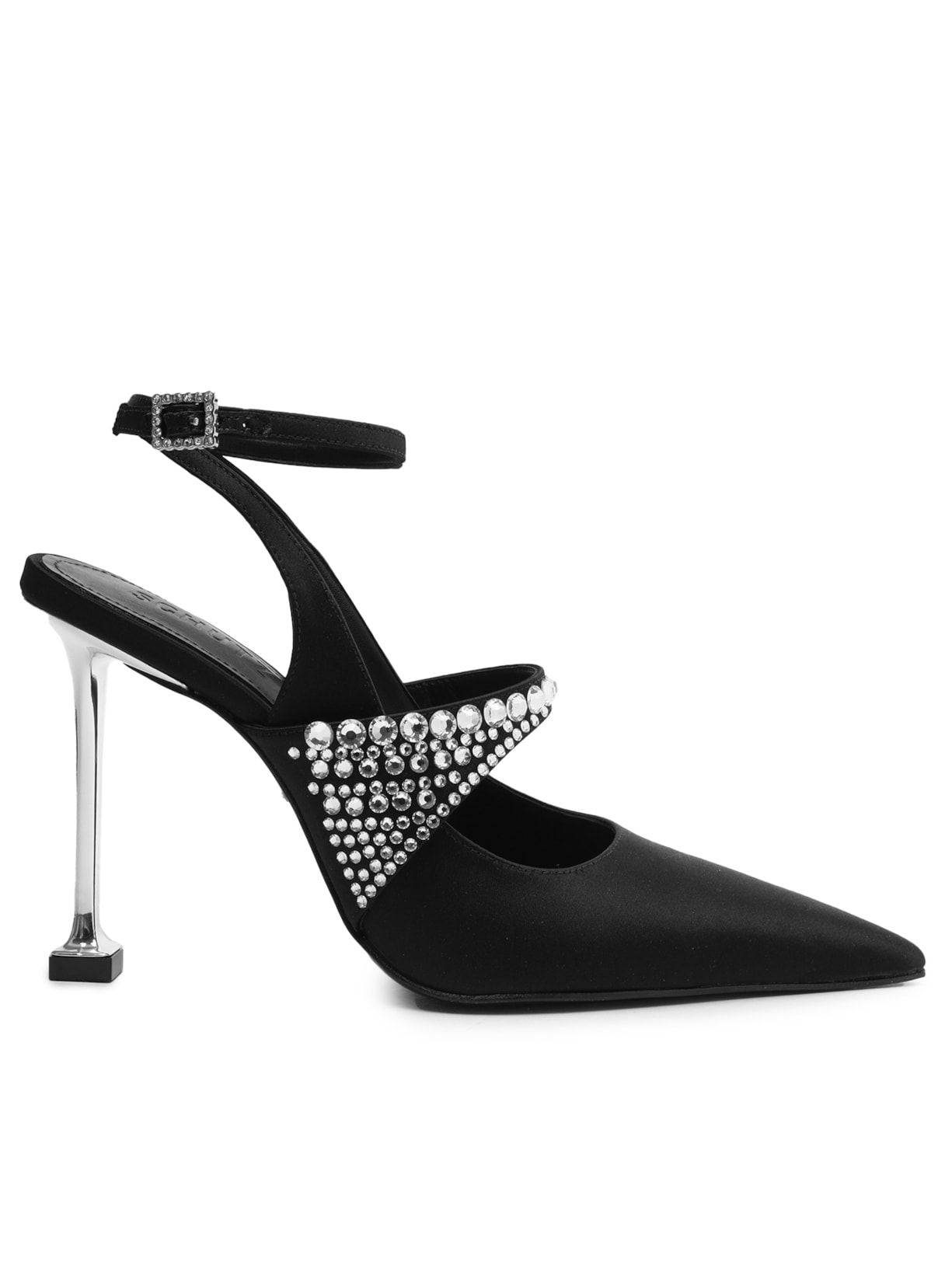 Scarpin Slingbak Louise Pump Tecido Preto Cristail By Swarovski - Preto