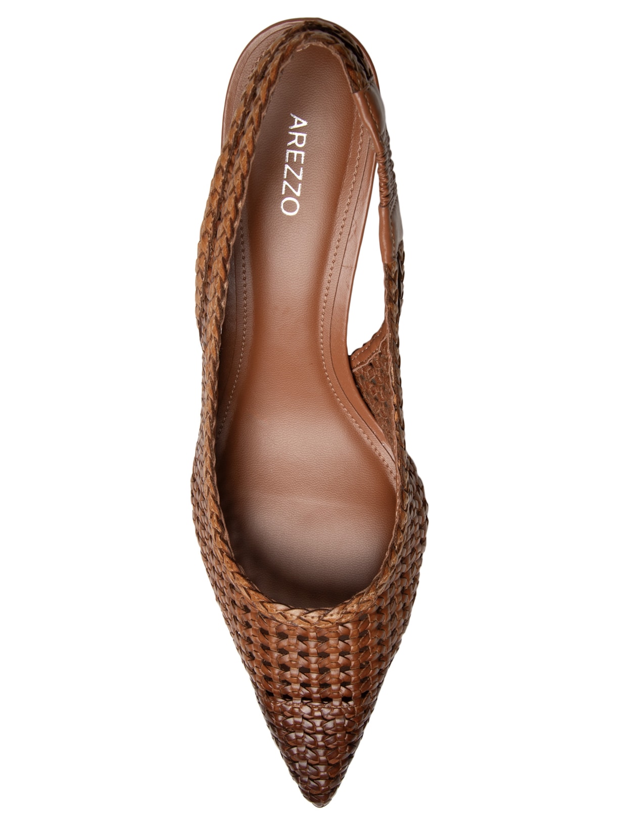 Scarpin Tressê Salto Fino Slingback Marrom Arezzo