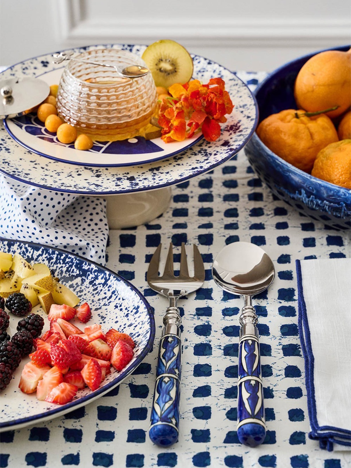 Set 2 Talheres De Servir Blue Azul Le Lis Casa