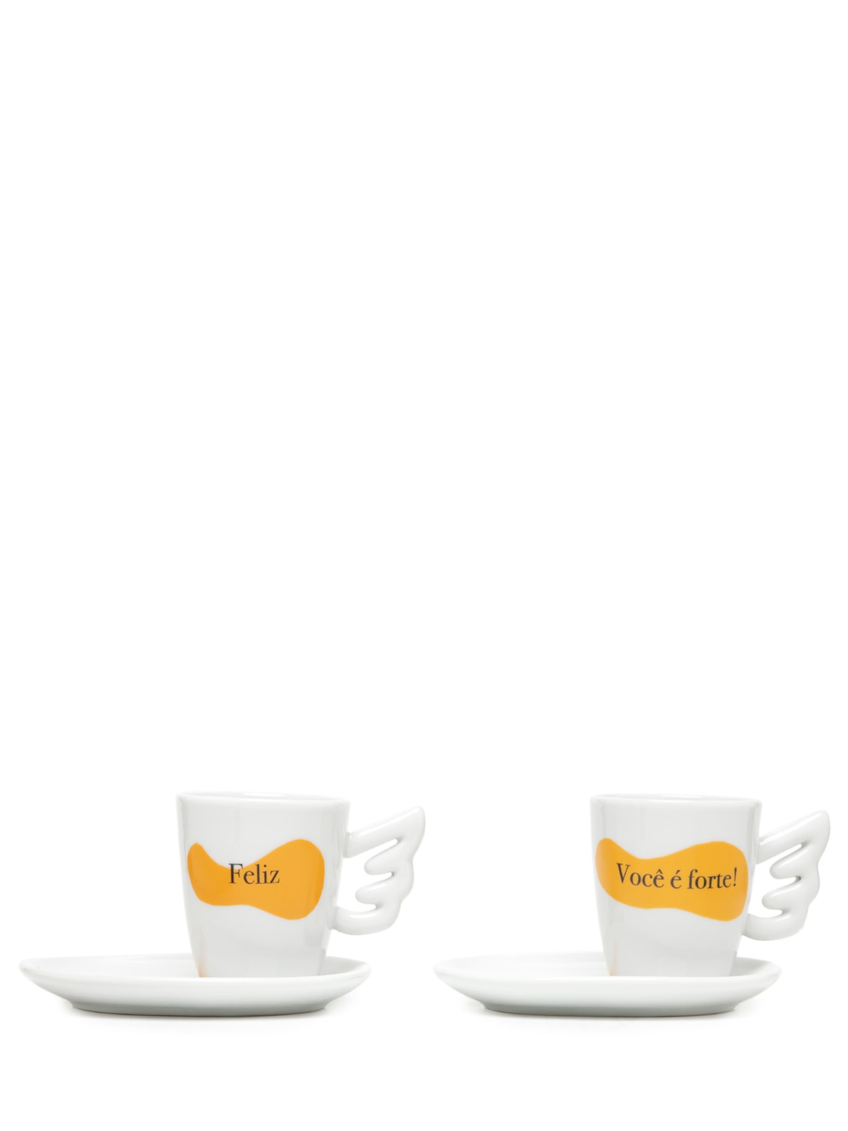 Set 2 Xícaras De Cappuccino Pro Dia Nascer Feliz - Amarelo