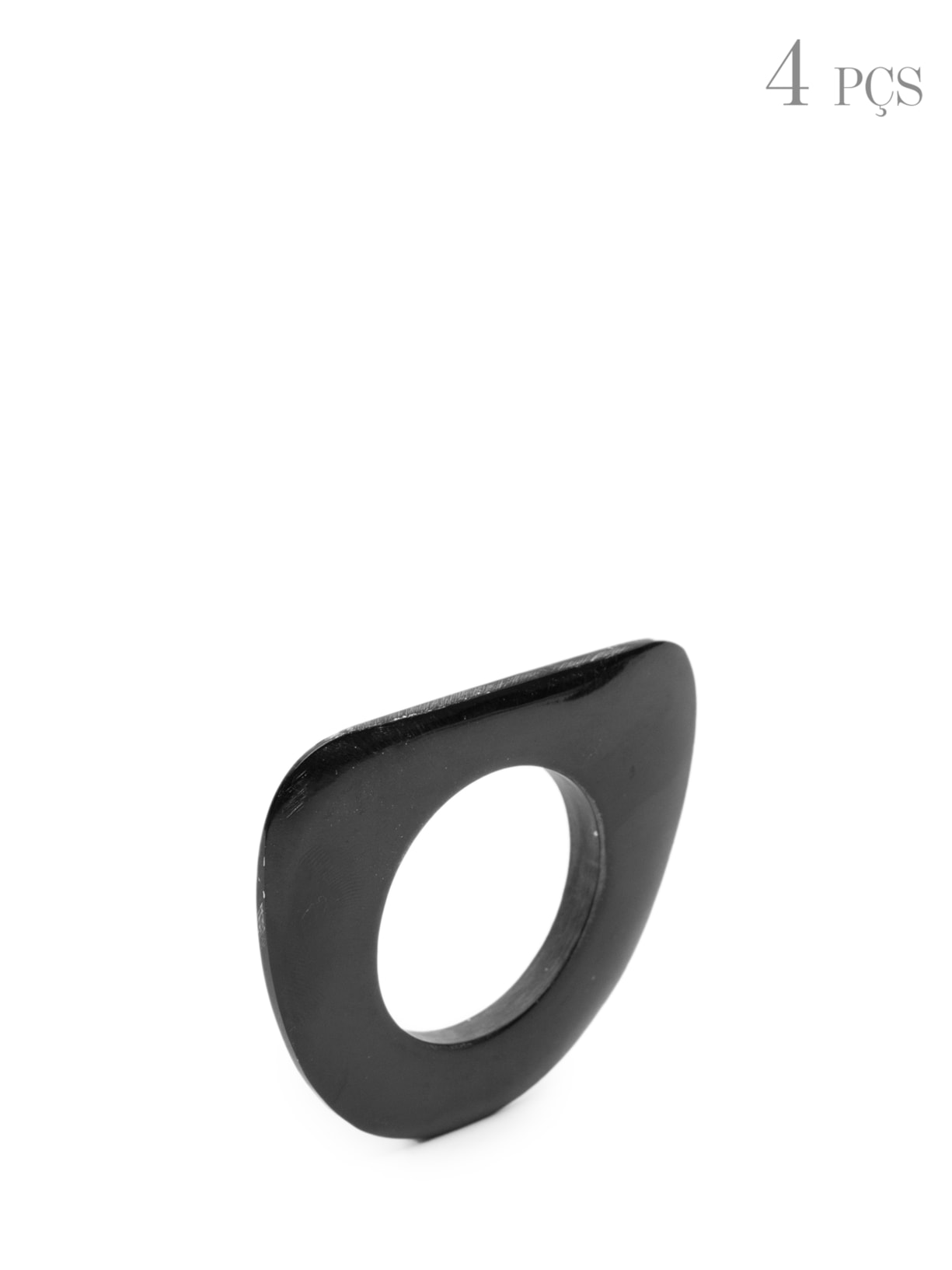 Set 4 Anéis De Guardanapo Horn - Preto