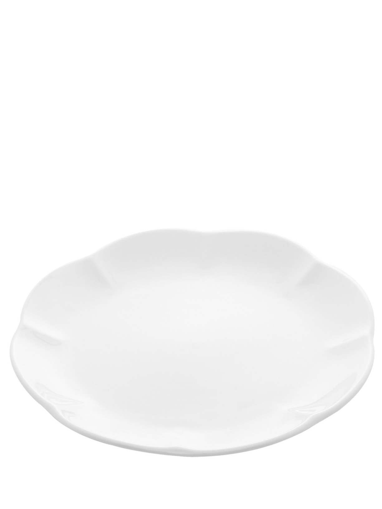 Set 6 Pratos Rasos Leaf Em Porcelana Branco '2Home