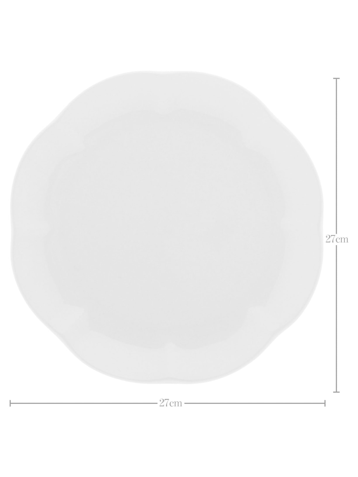 Set 6 Pratos Rasos Leaf Em Porcelana Branco '2Home