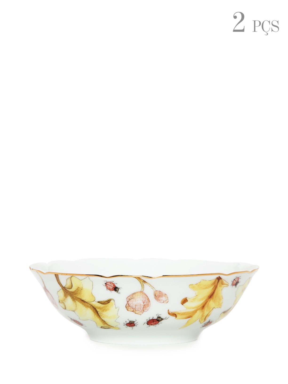 Set Bowl Campo Amarelo 2 Peças - Branco